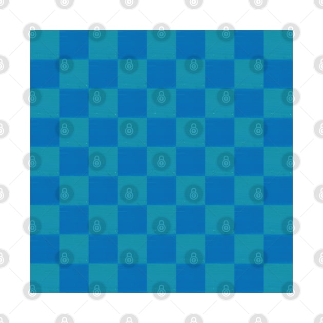 Turquoise & Blue Checkerboard by PSCSCo