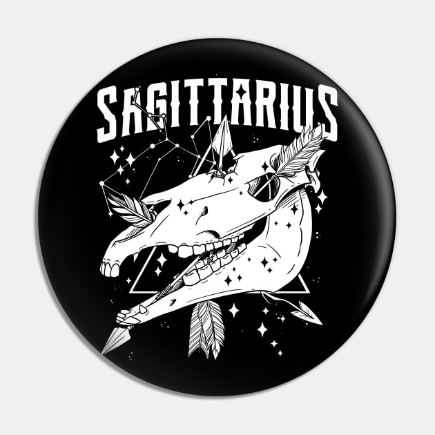 SAGITTARIUS Hedge Nocturnal Witch Shirt Skull constellation Pin by Juandamurai