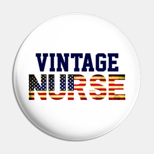 American Vintage Nurse USA Flag, Nurse Retirement, Nursing Student Pin