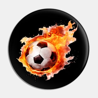 Flaming Soccer Ball Pin