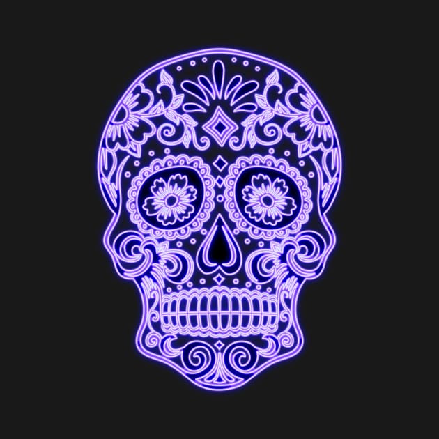 Neon skull by Kiboune