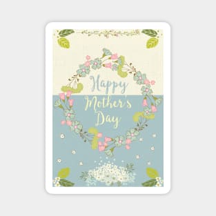 Happy Mother's Day 2021 - Cute Floral Greetings Card for Mother - Whimsical Art Magnet