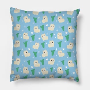 Pastel llama cactus pattern Pillow