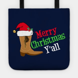 Merry Christmas Yall Cowboy Tote