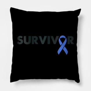 Womens Survivor Support Ribbon Rectal Cancer Awareness Pillow