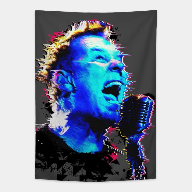 JAMES GLITCH Tapestry by ALFBOCREATIVE