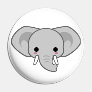 Cute African Elephant with Tusks Pin