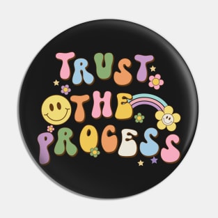 Trust the Process, Groovy 80's 70's, Vintage Peace Hippie, Retro Pin
