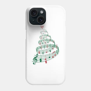 Christmas tree with music notes and heart Phone Case