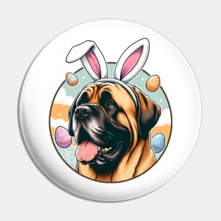 Spanish Mastiff Celebrates Easter with Bunny Ears Pin