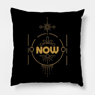 Now Art Deco - Vintage Inspirational Present Moment Pillow