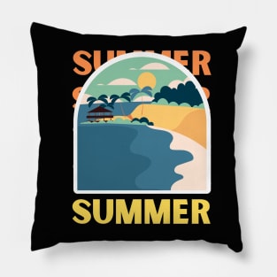 Hello summer sunset Beach summertime love ocean Pillow