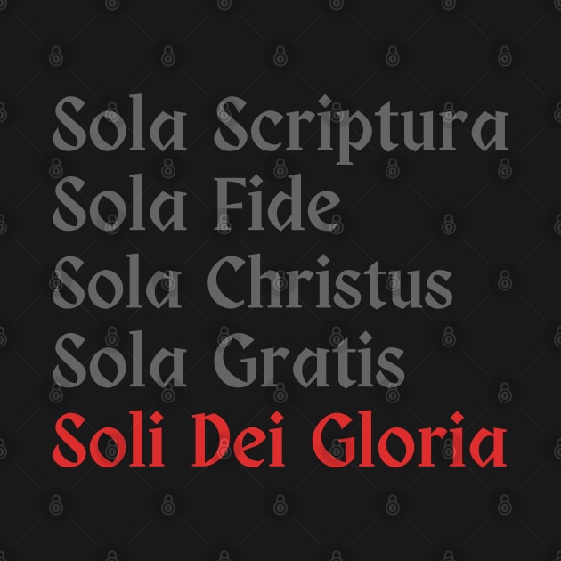 Five Solas in dark gray text by Cappelli Creations