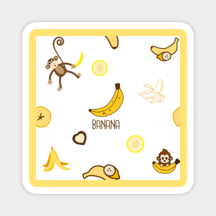 Banana Monkey Magnet