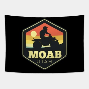 Moab Utah ATV Vintage Sunset Hexagon Tapestry