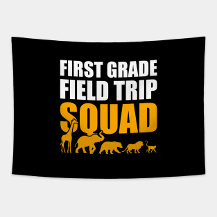 First Grade Field Trip Squad 1st Grade Zoo Crew Safari Tapestry