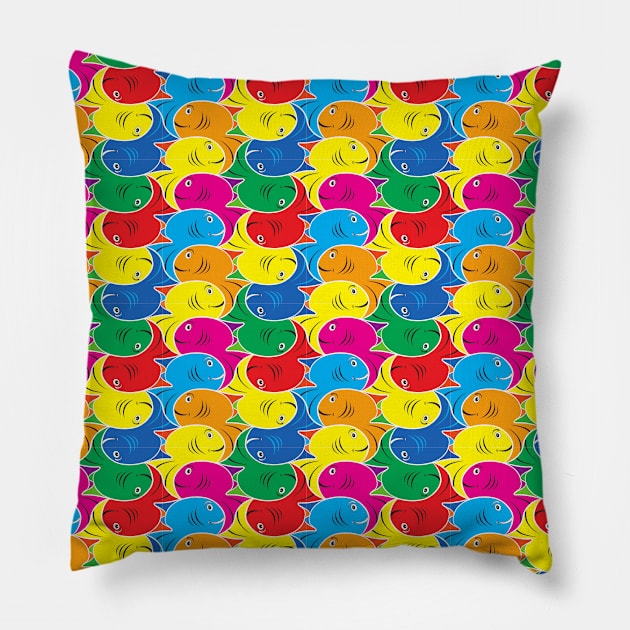 Fish Pattern Pillow by Pearsville