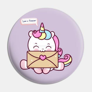 Cute unicorn valentines day Pin