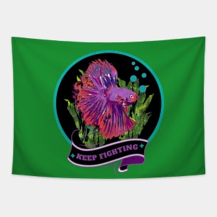 Keep Fighting Betta Fish Tapestry