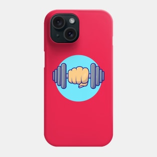 Hand Lifting Dumbbell Cartoon Vector Icon Illustration Phone Case