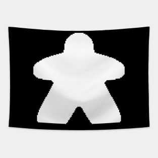 White Pixelated Meeple Tapestry