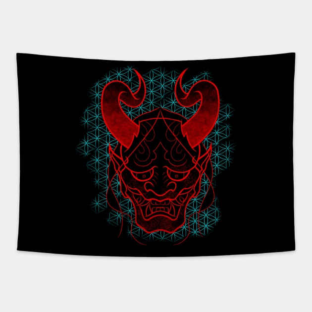 Hannya mask Tapestry by Jakoboc art