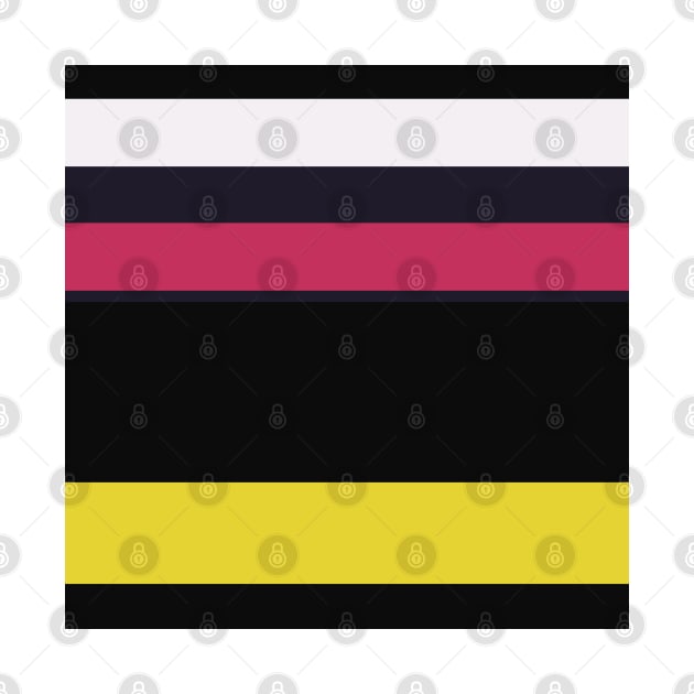A solid merge of Very Light Pink, Raisin Black, Smoky Black, Dingy Dungeon and Piss Yellow stripes. by Sociable Stripes