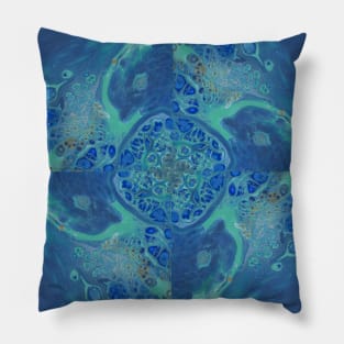 Flower of Peacock Blues Pillow