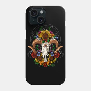 Floral Ram Skull Phone Case