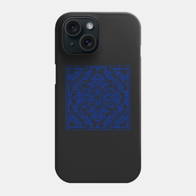 Abstract Symmetrical Lattice Print - Blue Aesthetic Phone Case by BubbleMench