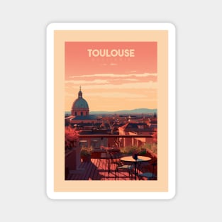 Affiche Toulouse - France - illustration Magnet