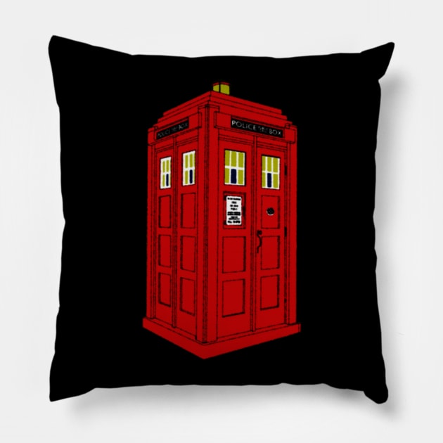 1920's Mackenzie Style Red Police Box Pillow by J. Rufus T-Shirtery