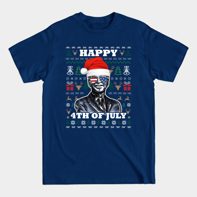 Disover Biden American Sunglasses Xmas Sweater Happy 4th Of July - Anti Biden Gifts - T-Shirt