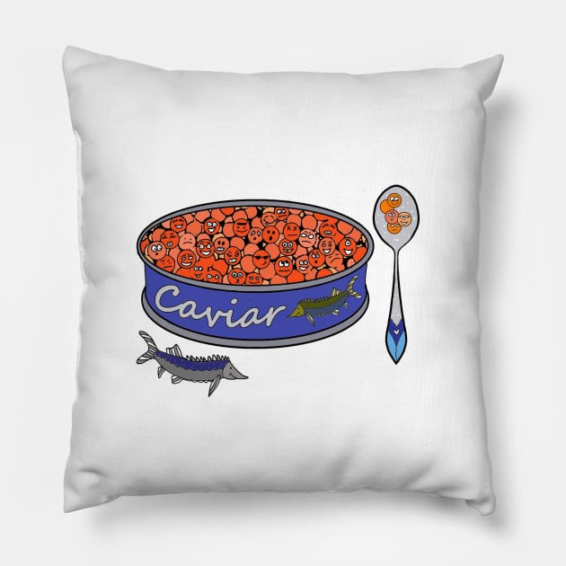 Caviar Pillow by ArtAnything