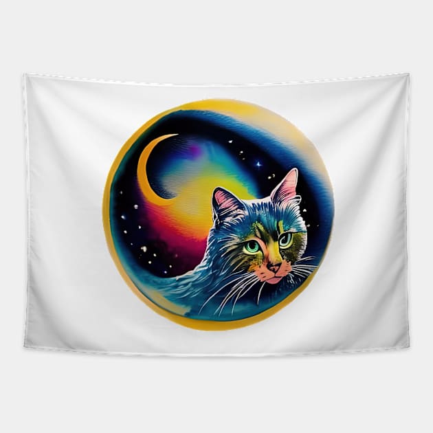 Cat in space - A world full of dreams Tapestry by IDesign23