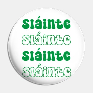 St Patricks Day Women: Sláinte Shamrock Graphic Tee Clover Lucky irish Pin