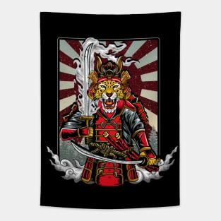 Samurai Cheetah Warrior Japan Japanese Tapestry