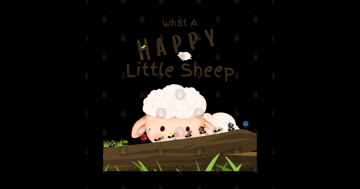 What A Happy Little Sheep - Little Sheep - Sticker | TeePublic