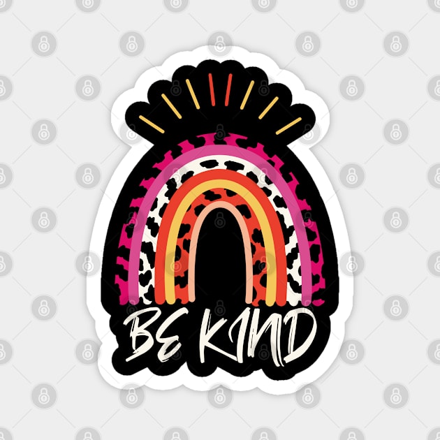 Cute Be Kind Leopard Rainbow Colorful Design Magnet by TF Brands