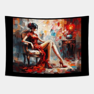 Woman in Red Tapestry