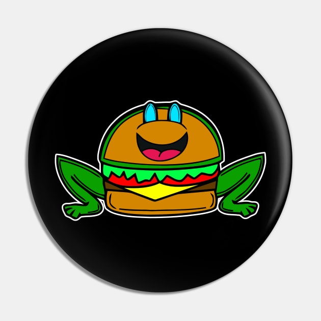Funny Frog Cheeseburger Pin by MaystarUniverse