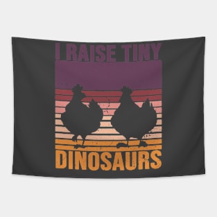 I Raise Tiny Dinosaurs Vintage Retro Chicken Tapestry