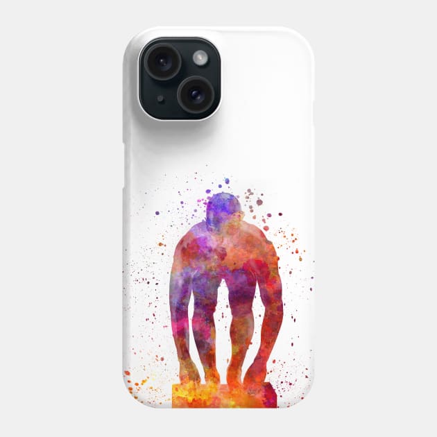 Swimmer in watercolor Phone Case by PaulrommerArt