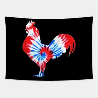 Patriotic Rooster July 4th Farmer Hippie Tie Dye Tapestry