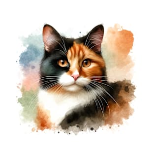 Cat Calico - Watercolor Cat T-Shirt