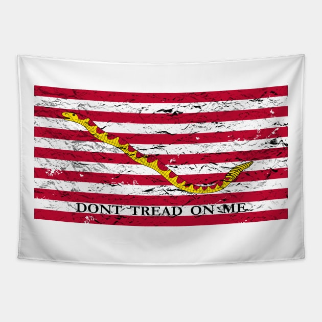 First Navy Jack Flag Distressed Tapestry by warishellstore