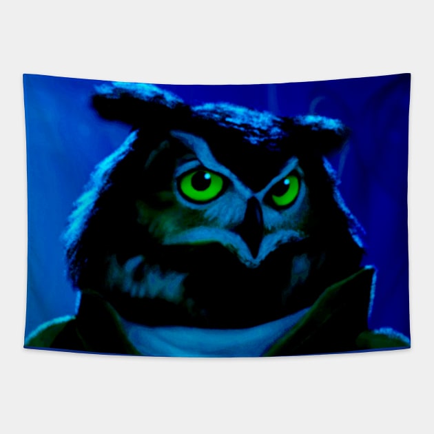 Great Horned Owl Captain Nemo Tapestry by KristerEide