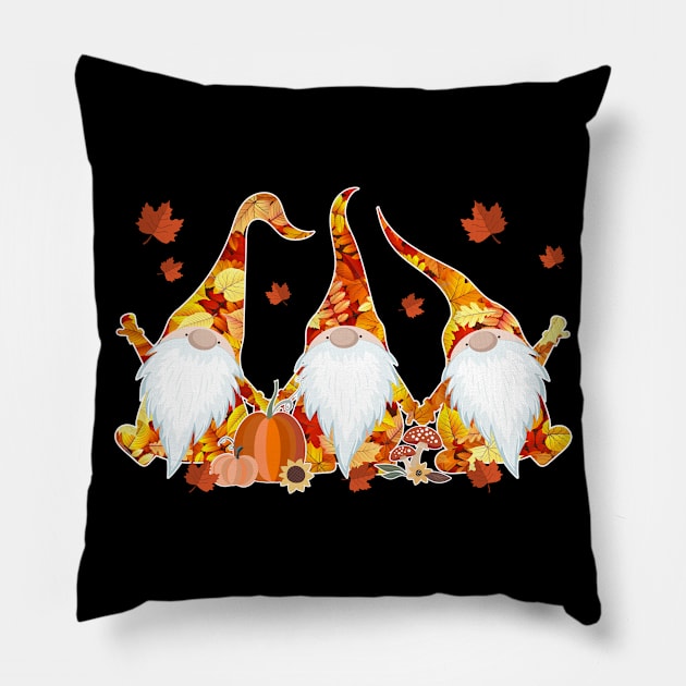 Pumpkin Gnomes Fall Autumn Cute Halloween Pillow by PaulAksenov