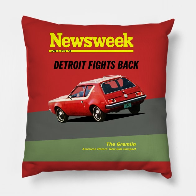 AMC GREMLIN - magazine cover Pillow by Throwback Motors