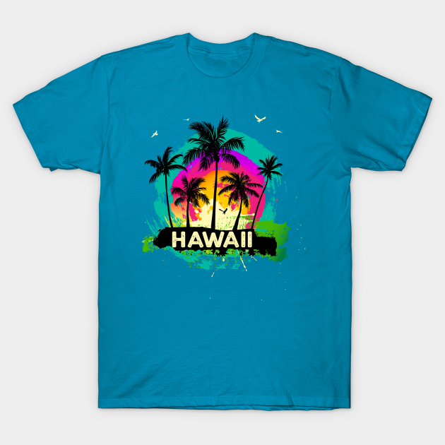 Discover Hawaii Souvenir Retro Sunset - Hawaii - T-Shirt
